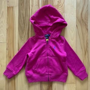 Ralph Lauren magenta toddler hoodie. No tags but never worn